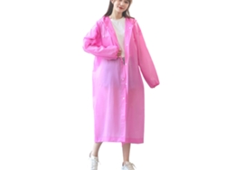 Sudadera con capucha impermeable y reutilizable para adultos con capucha ajustable, gruesa, portátil y a la moda para viajar - Rosa