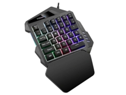 Teclado para juegos de una mano, mini teclado de membrana, teclado profesional ultrafino con cable para jugadores de PC Everley891