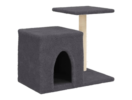 Rascador para gatos con postes de sisal gris oscuro VIDAXL (50,5 cm)