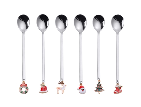 Juego De Cubiertos Navideños - Juego De Cucharas Navideñas Plateadas JEIIBRZUI