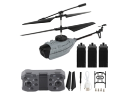 Helicóptero Teledirigido Con Sistema Automático De Evasión De Obstáculos, Cámaras Duales 4k Para Niños Y Adultos, Color Gris, Incluye 3 Baterías.