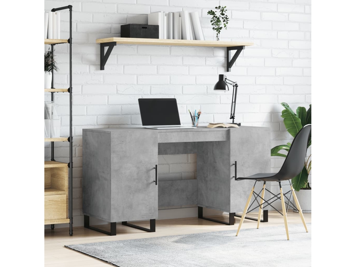 Escritorio | Mesa | Escritorio 140x50x75 cm Derivados de madera Cemento gris