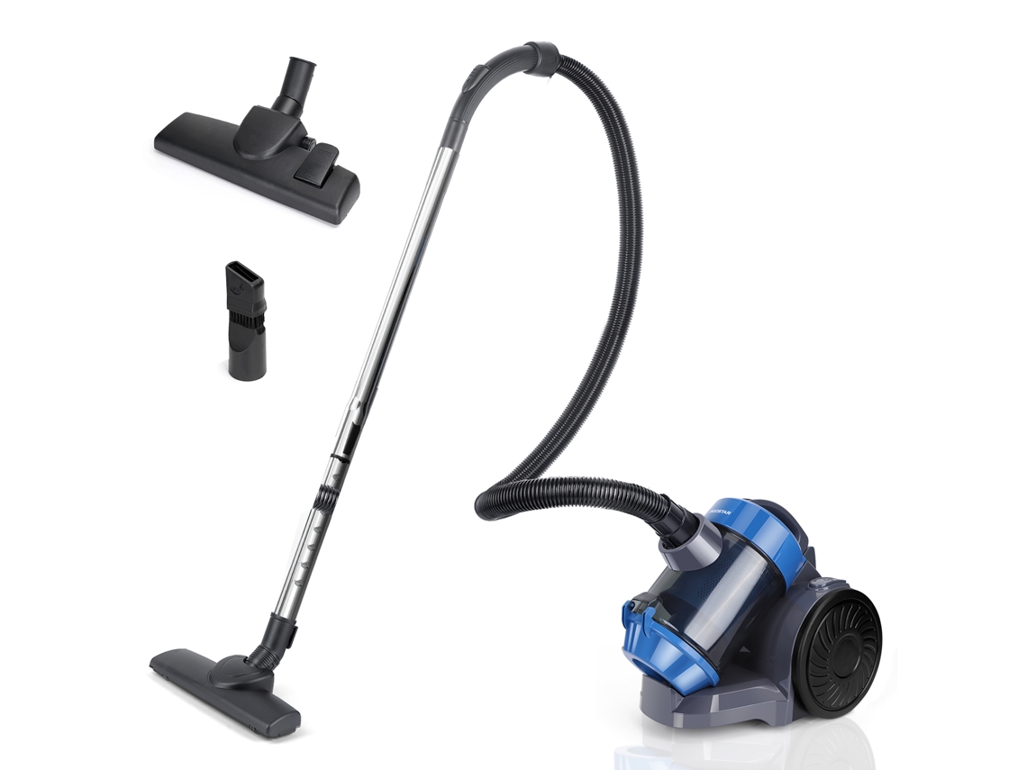 Aspirador Sin Bolsa Aigostar, Aspiradores De Polvo Con Boquilla 2 En 1 Para Ranuras, Filtro Lavable Antialérgico, Radio De Acción De 7,5 M, Azul