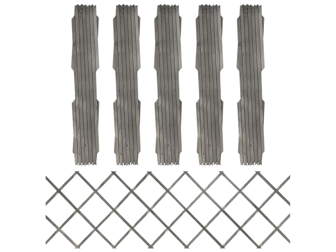 Conjunto 5 Valla enrejada VIDAXL Gris Madera