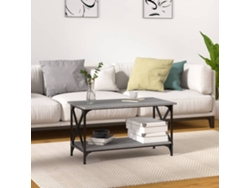 VIDAXL Mesa De Centro Madera Y Hierro Gris Sonoma 80x45x45 cm