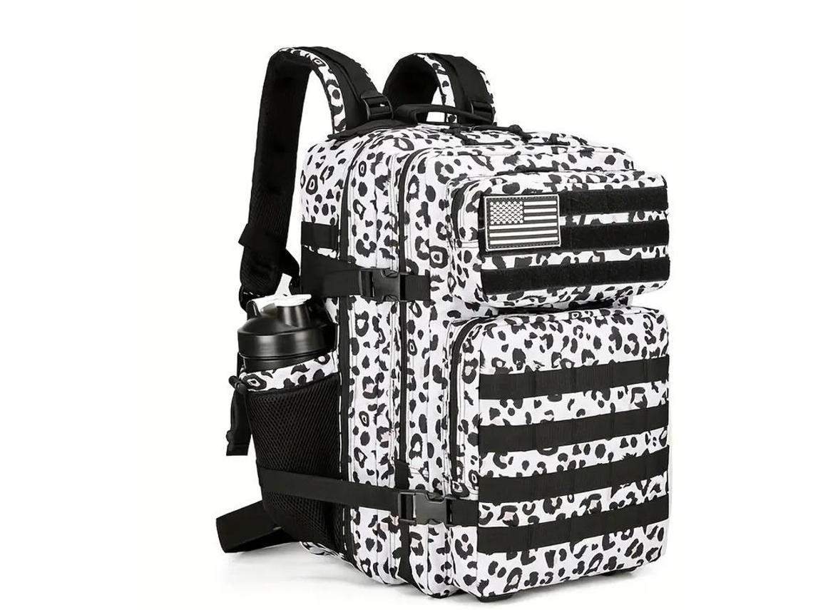 Mochila Táctica De Asalto Impermeable De 45 L Con Sistema Molle (estampado De Leopardo), Chrui