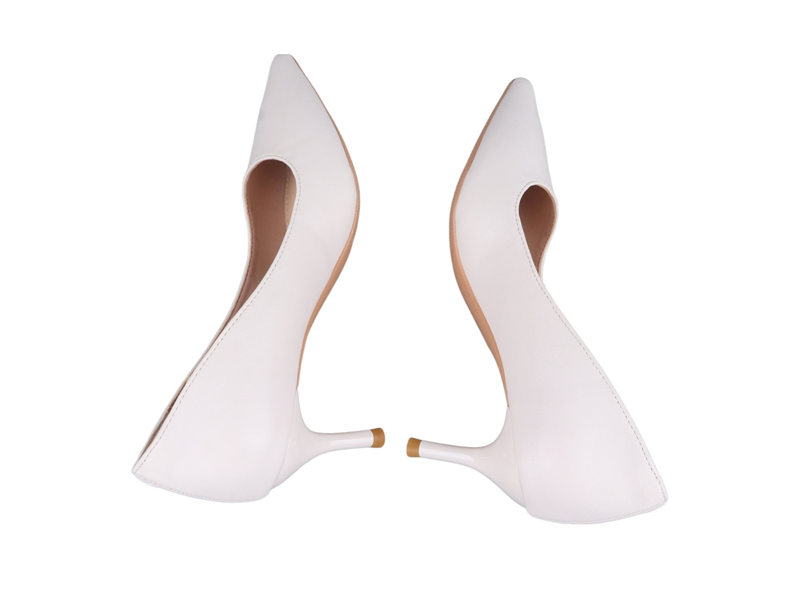 Elegantes Zapatos De Tacón Alto Beige Con Punta Cerrada En Piel Sintética, Ideales Para Bodas Y Fiestas, Talla 38.