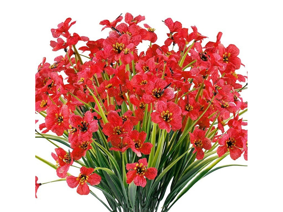Flores artificiales al aire libre, plantas de plástico resistentes a los rayos UV para decoración de jardines KOFIHETY
