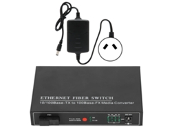 Transceptor De Fibra Óptica (100m 1 Fibra 4 Puertos Ethernet, Fibra Monomodo Monofibra)