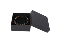 Pulsera de chakras con cuentas trenzadas y dos piedras naturales: ónix negro, hematita y ojo de tigre. Ajustable para hombres y mujeres.