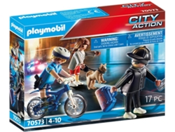 PLAYMOBIL Persecución Del Ladrón De Carteras (Edad Mínima: ‍4 Años - 13 Piezas)
