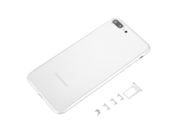 Tapa trasera plateada con marco central para iPhone 7 Plus. Protege el teléfono y asegura la batería. EOOCOO