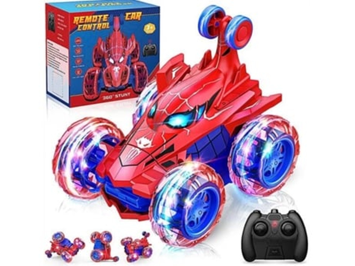 Coche teledirigido Spider-Man, juguetes RC, coche RC recargable para acrobacias de 360 ​​grados, ruedas 4x4