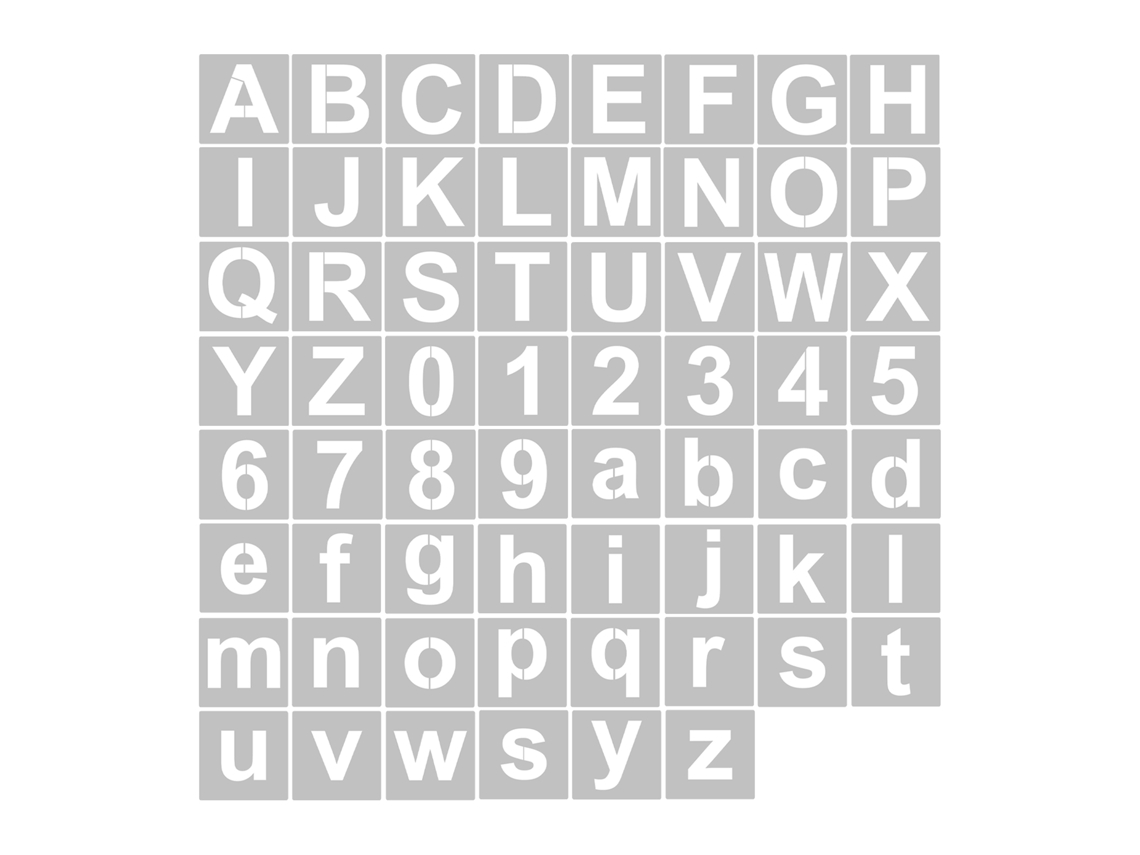 62 Plantillas Reutilizables Y Lavables De 7,6 Cm (3 Pulgadas) Con Letras Y Números Para Pintar Sobre Madera, Techo, Pared, Decoración Del Hogar Y Letreros.