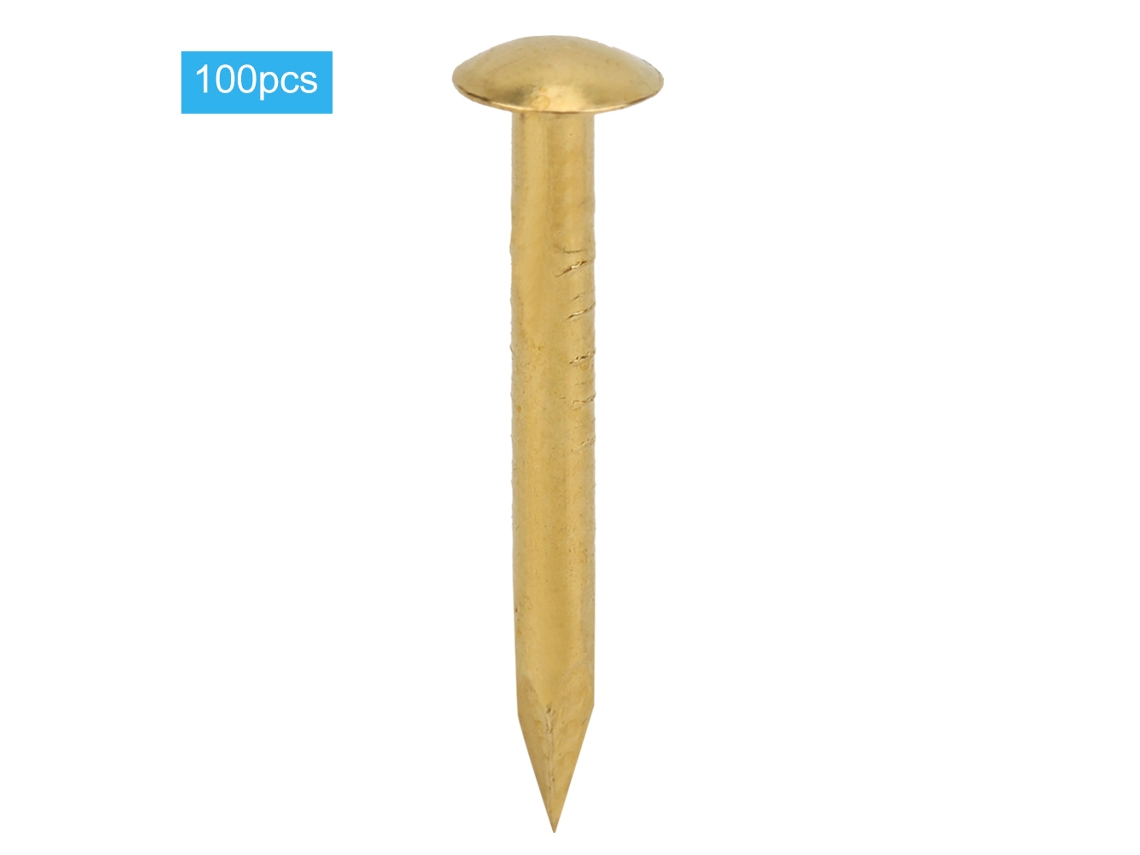 100 Clavos Redondos De Latón Vintage De 15 Mm Para Manualidades.