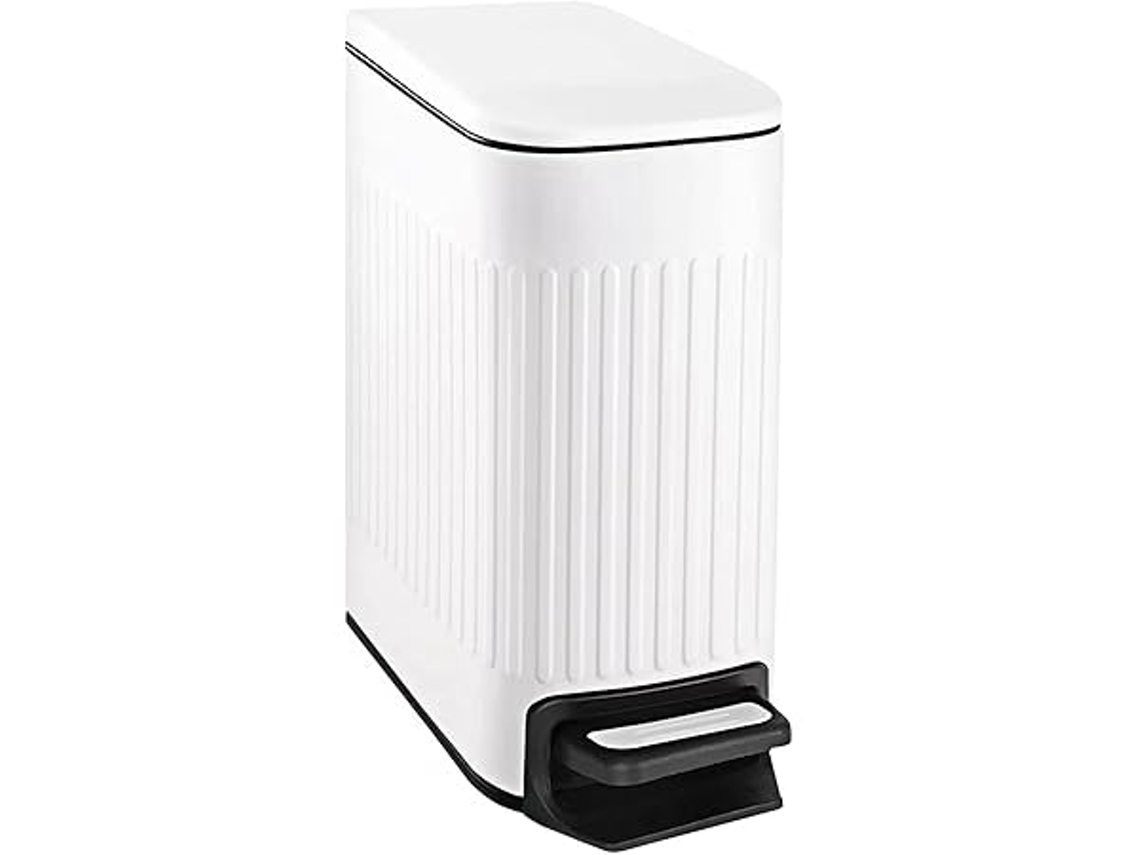 Papelera De Baño Con Tapa De Cierre Suave, Accionamiento Por Pedal, Acero Inoxidable, 6 Litros, Limpieza Profunda.