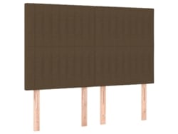 Maison Exclusive - Cabecero De Cama Marrón Oscuro 144x5x118/128 Cm Tela