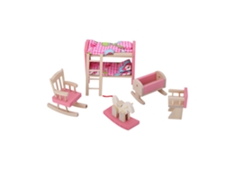Conjunto de muebles de madera para casa de muñecas a escala 1:12 - Dormitorio infantil