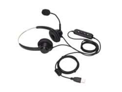 Fone De Ouvido Usb Para Negócios Binaural Com Ajuste De Volume E Mudo Do Microfone H360dusb3