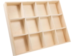 Caja De Almacenamiento De Madera Con Múltiples Compartimentos, Organizador De Escritorio Para Suministros, Bandeja