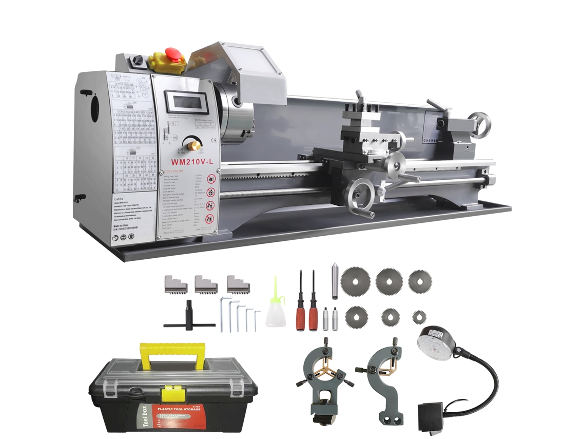 Torno de metal de precisión Succebuy 211x750 mm 50 2500 rpm Velocidad variable continua
