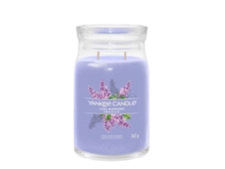 Vela perfumada Yankee Candle con aroma a flor de lila, cera de soya, duración de 60 a 90 horas.