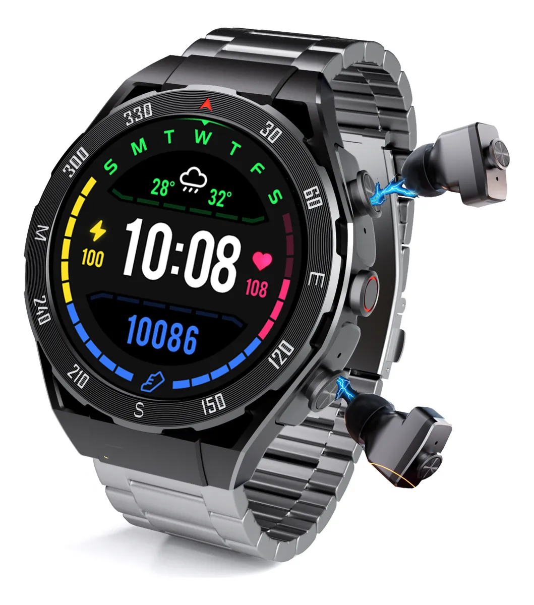 Reloj inteligente para hombre con auriculares Bluetooth Vayotoy