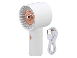 Mini ventilador portátil con luz nocturna USB de 3 niveles, blanco.