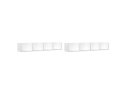 Conjunto 2 Muebles de pared VIDAXL madera ingeniería blanco (99 x 18 x16,5 cm)