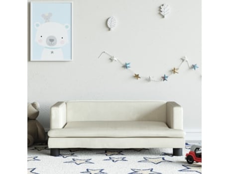 MAISON EXCLUSIVE Sofá para niños de terciopelo crema 80x45x30 cm
