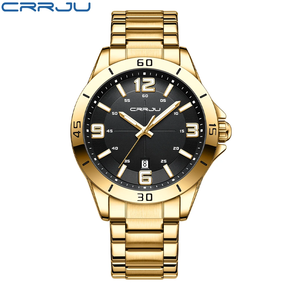 Reloj de negocios de acero inoxidable para hombre con visualización de fecha automática y manecillas luminosas.