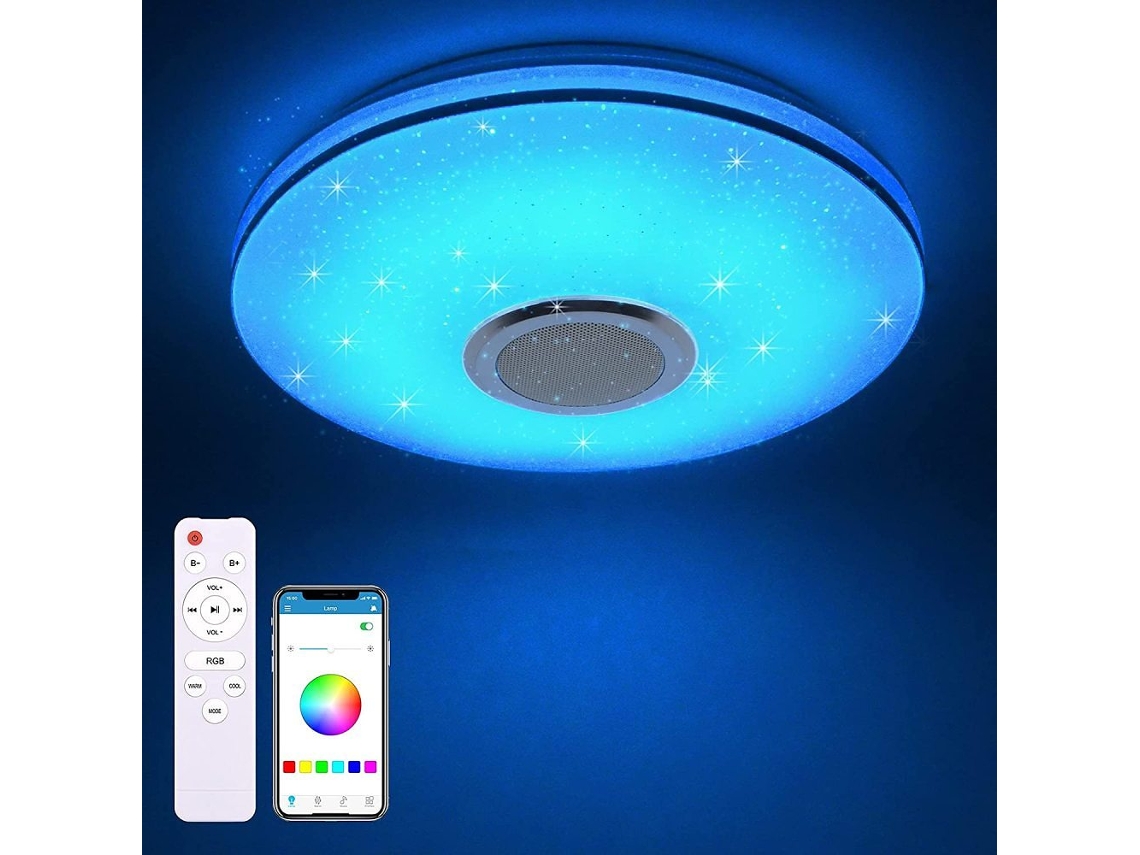 Plafón LED 36W Mando a Distancia con Altavoz Bluetooth UISAVE
