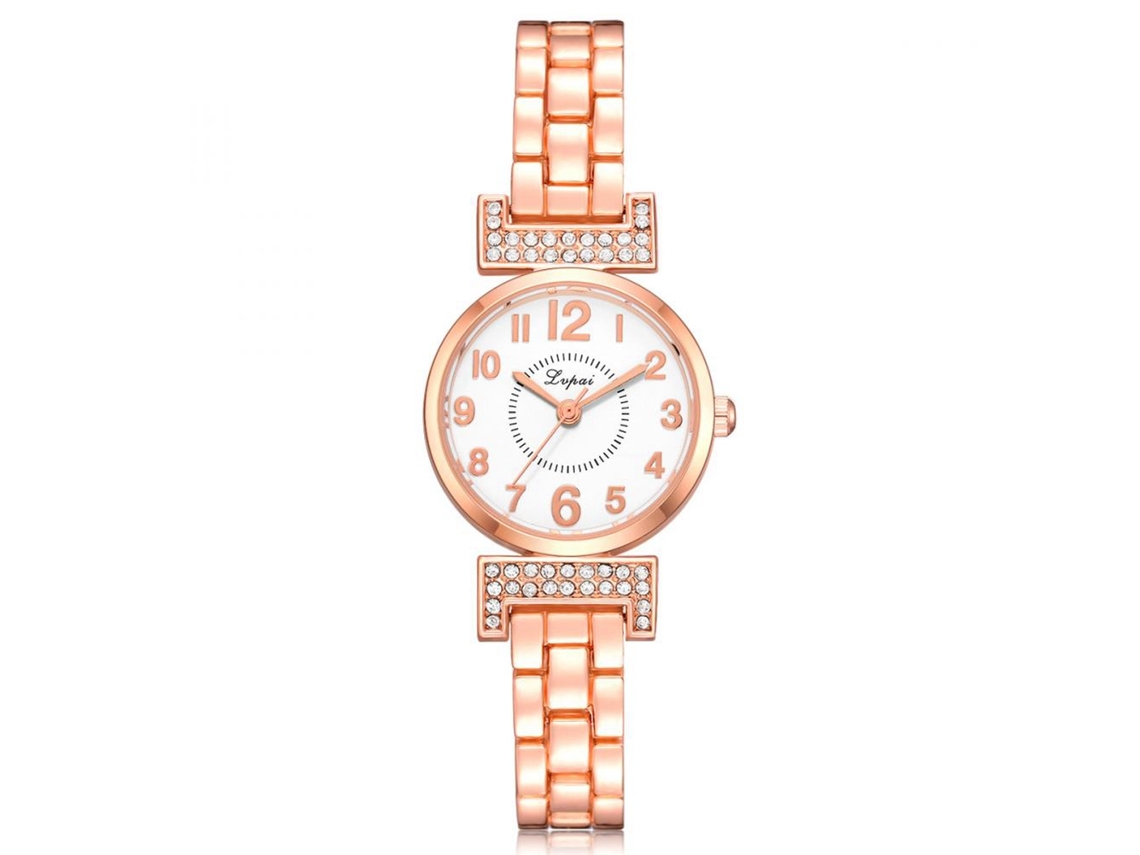Reloj De Pulsera De Cuarzo Para Mujer Con Correa De Tela Y Colgante De Llave Con Diamantes De Imitación (marrón)