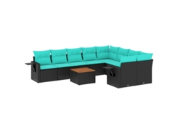 Maison Exclusive - Conjunto De Sofá De Jardín De 10 Piezas Con Cojines, De Poliratán Negro