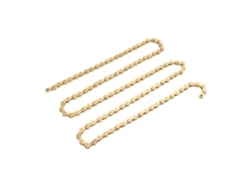 Corrente de bicicleta Rebe, 8 velocidades, 116 elos, aço eletrogalvanizado a ouro com conector, para bicicletas de estrada e montanha.