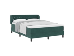 Maison Exclusive - Cama Tipo Box Spring Verde Oscuro 140 X 190 Cm Terciopelo