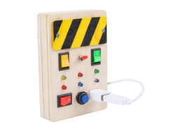 2026 Tablero Ocupado De Madera Con Botones Led Iluminados Y Cables Conectables Juguete Sensorial Educativo Para Niños Y Niñas