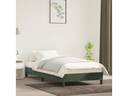 Estructura De Cama Sin Colchón Terciopelo Verde Oscuro 80x200cm