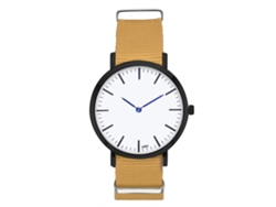 Reloj De Pareja A La Moda Con Correa De Nailon Y Esfera Redonda, Movimiento De Cuarzo (beige).