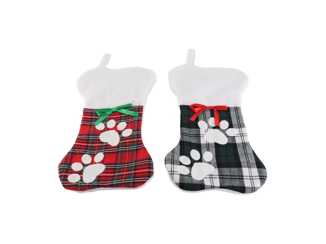 Bonitos adornos navideños con forma de hueso para calcetines, 2 unidades.