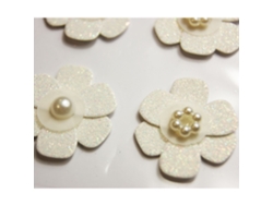 8 pegatinas 3D - Flores blancas - Boda
