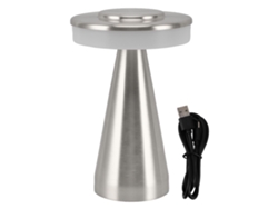 Lámpara De Mesa Led Portátil Con 3 Temperaturas De Color, Control Táctil Y Batería Recargable - Plateada