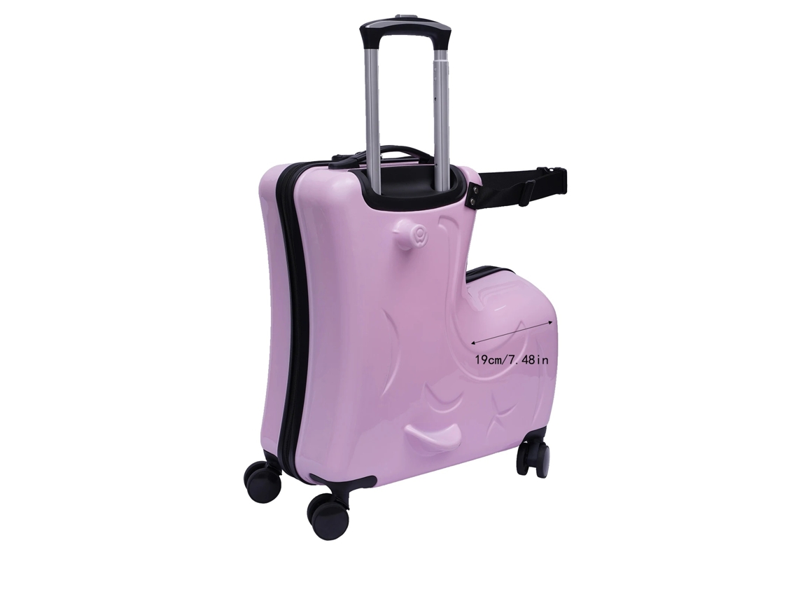 Maleta con ruedas para niños, diseño en forma de caballo, alta capacidad, color rosa OEM