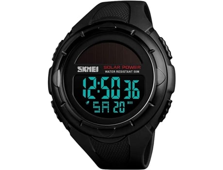 VEANXIN Relojes digitales resistentes al agua LED con energía solar hasta 50 m para hombre-Azul