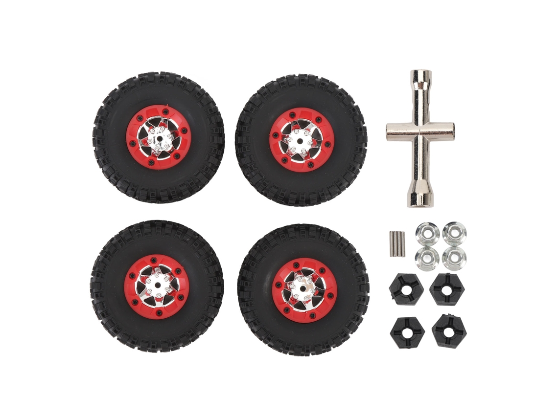 Juego De 4 Ruedas Con Tornillo Y Varilla Para Coche Rc Wltoys 12423 12427 12428 124006
