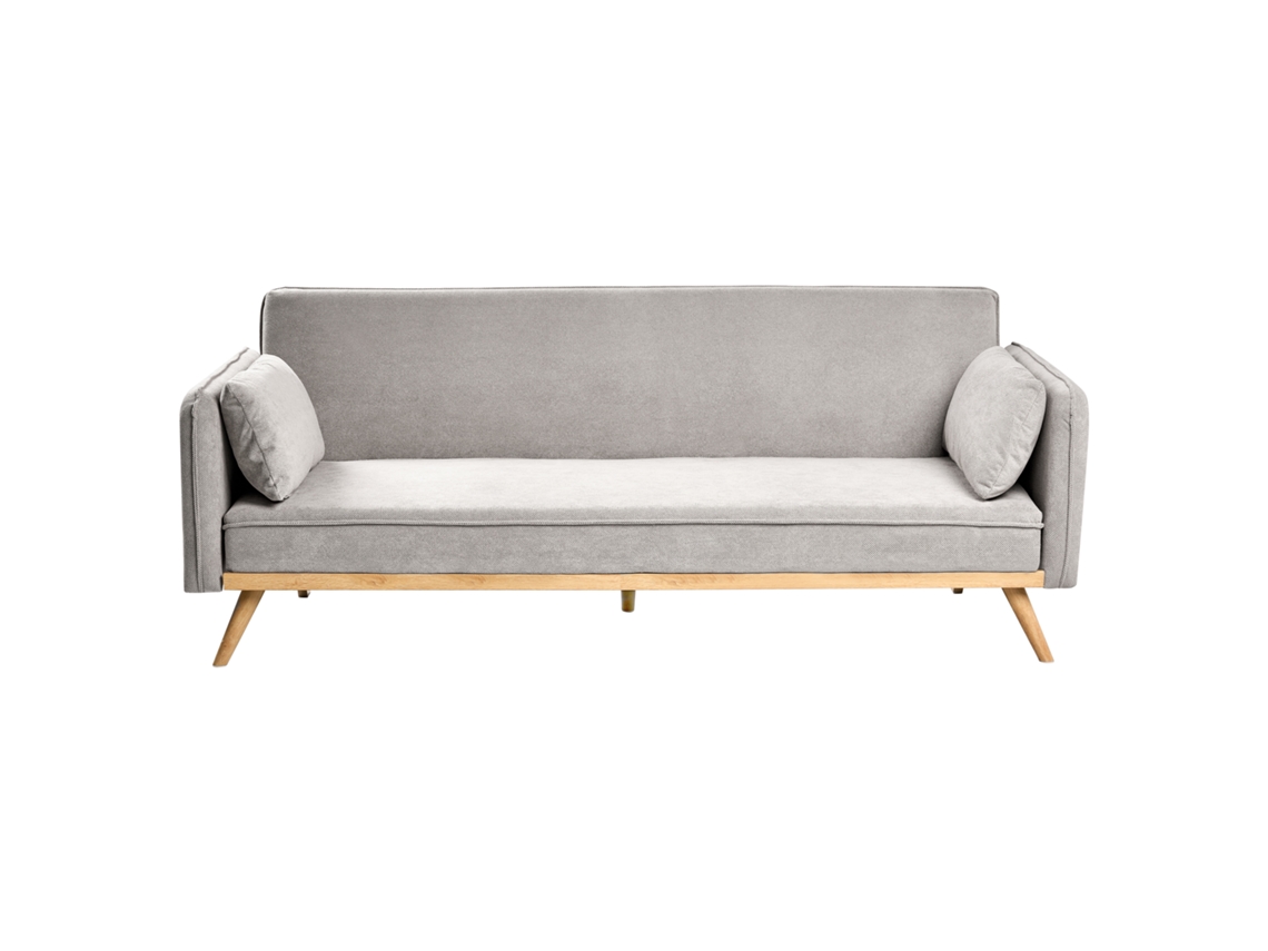 Sofá cama Beliani Wing de poliéster gris (205 x 80 x 76 cm)