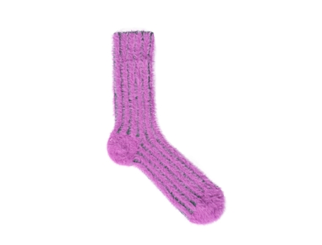 Calcetines Femeninos a Rayas Lurex Estilo Peludinho Talla One Size GALLO