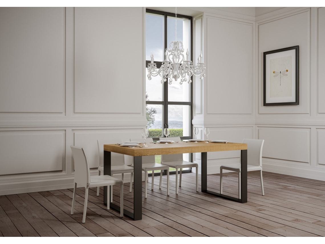 Mesa de Comedor ITAMOBY Tecno (90x180/440 - Paneles de Melamina - Roble Natural)