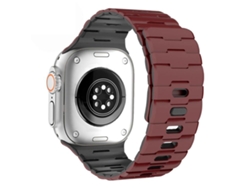 Correa magnética de silicona para Apple Watch (46/49/45/44 mm) con un solo pasador y estampado de caballo CSYY