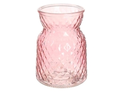 1 jarrón de cristal rosa. ALLINLESS